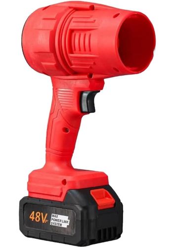 Акумуляторна повітродувка фен Jet Pro Maxx Blower 48V для прибирання снігу та листя з 2 акумуляторами, Бездротова дуйка для видалення пилу Червона