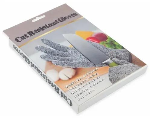 Захисні рукавички, стійкі до порізів Cut Resistant Gloves, надміцні рукавички з захистом від порізів і проколів, рукавички для захисту рук сірі