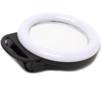 Світлодіодне LED селфі кільце Selfie Ring Light A4S 11.5 см акумуляторна RGB лампа із затискачем, кільцеве підсвічування з дзеркалом на телефон USB H8-1
