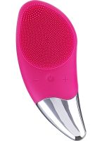 Электрическая силиконовая щетка массажер Sonic Facial Brush BR-020 для массажа лица, Щетка для чистки и умывания лица с вибрацией от USB Розовая