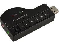 Внешняя звуковая карта USB 8.1 Piano внешний звуковой адаптер для ноутбука и ПК компьютера, аудиокарта юсб с кнопками управления 8.3х4.3 см