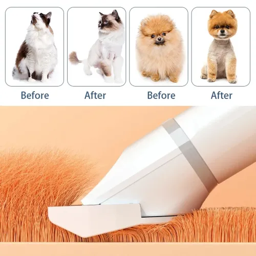 Беспроводная машинка для стрижки домашних животных 4 в 1 Pet Hair Cutter AND391 аккумуляторная для груминга собак и кошек с 4 съемными головками