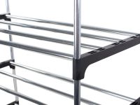 Напольная полка органайзер Shoe Rack Rias RD-9005 для хранения обуви 6 ярусов, Стойка этажерка на 6 секций полок 115x56x30 см из стали Серебристая