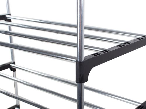 Напольная полка органайзер Shoe Rack Rias RD-9005 для хранения обуви 6 ярусов, Стойка этажерка на 6 секций полок 115x56x30 см из стали Серебристая