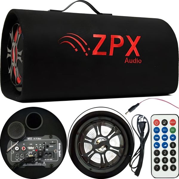 Автомобільний Активний Bluetooth сабвуфер бочка ZPX ZX-8SUB 800W 8 " дюймів з вбудованим підсилювачем і пультом, Автомобільна колонка саб в машину