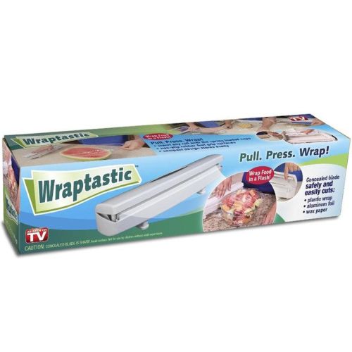 Кухонний диспенсер Wraptastic для зберігання і розрізання харчової плівки, фольги і паперу, тримач для упаковки продуктів, їжі