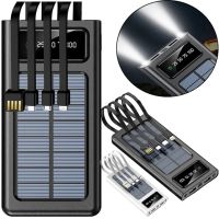 Зарядний пристрій Power bank YM-485 Solar 10000 mAh C набором кабелів 4в1 зовнішній акумулятор на сонячній батареї Type - C MicroUSB Lightning