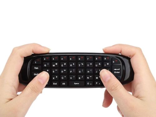 Бездротова аеромишь C120 RuS з клавіатурою Air mouse з гіроскопом, універсальний USB пульт російська розкладка міні клавіатура на батарейках Чорна