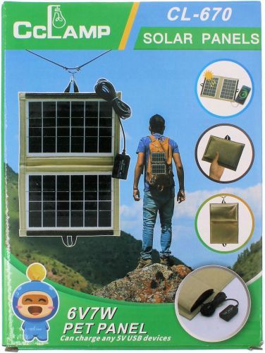Складна сонячна панель батарея Solar Panel CCLamp CL-670 7W з USB виходом для зарядки телефону, Портативна зарядна станція трансформер від сонця