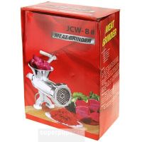 Механічна кухонна м'ясорубка Meat Grinder JSW-8, Побутова алюмінієва ручна м'ясорубка подрібнювач для приготування фаршу
