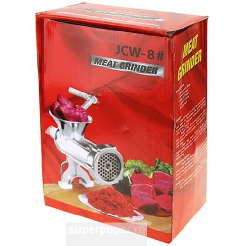 Механічна кухонна м'ясорубка Meat Grinder JSW-8, Побутова алюмінієва ручна м'ясорубка подрібнювач для приготування фаршу