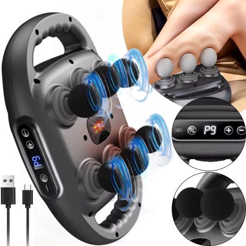 Массажер перкуссионный Massage Gun TosWa YM-K60 для массажа всего тела 6 головок, Ручной аккумуляторный 9 режимов 20 скоростей для мышц и релаксации