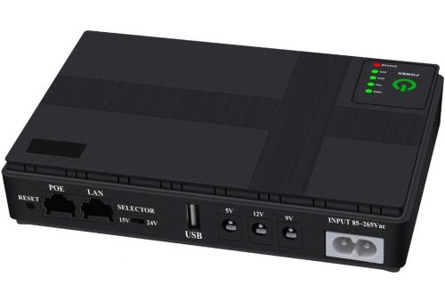 Джерело безперебійного живлення ДБЖ UPS DC1018P для WI-Fi роутера 5V 9V 12V Power Bank 10400 mAh, бесперебойник 18W для модему комутаторів і камер