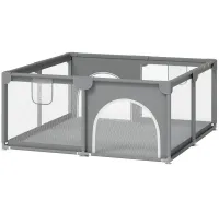 Дитячий ігровий манеж Harmony Comfort HRM-1218 120х180 см ігрова зона з москітною сіткою для дитячих ігор, сухий складаний басейн для малюків Сірий