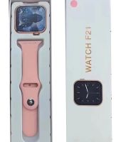 Розумні наручні смарт годинник Smart Watch F21 Pink голосовий виклик, функції фітнесу та здоров'я Bluetooth з бездротовою зарядкою IOS Android рожеві