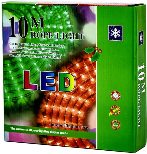 Світлодіодна гнучка гірлянда Дюралайт Rope Lights G-38 10 м вулична і внутрішня кольорова LED гірлянда з RGB контролером від мережі Multicolor 3528