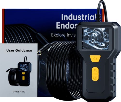 Гнучка камера ендоскоп Industrial Endoscope P230 8 мм 2 дюйми цифровий бороскоп із кабелем 5 м, підсвічуванням і екраном для діагностики на батарейках