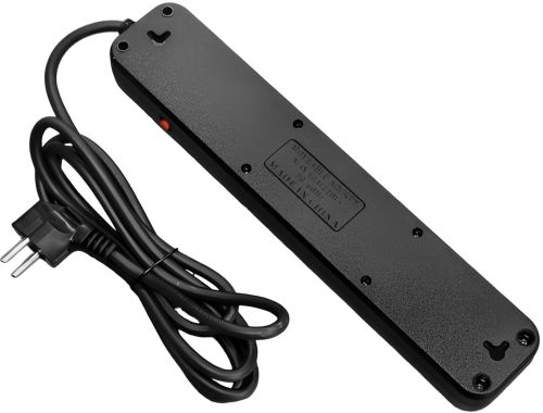 Мережевий фільтр Power Socket J02 3000w на 4 розетки 3 USB 3.4 A і 1 Type-C електричний Подовжувач переноска для підключення приладів до мережі Чорний