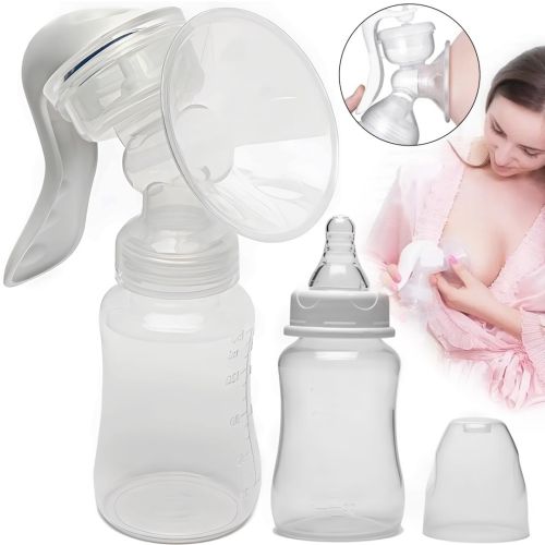 Ручний молоковідсмоктувач Manual Massage Breast Pump RH-188 з масажною насадкою, пляшкою і соскою для годування і зберігання грудного молока 150 мл