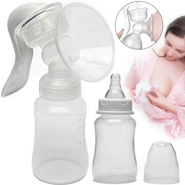 Ручний молоковідсмоктувач Manual Massage Breast Pump RH-188 з масажною насадкою, пляшкою і соскою для годування і зберігання грудного молока 150 мл