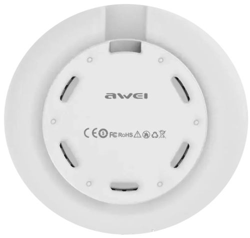 Бездротове зарядний пристрій Awei W7 10w з підсвічуванням 7 кольорів White, універсальна бездротова зарядка 10 Вт Авей Білий