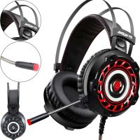 Игровые проводные наушники Jinoun A6 с микрофоном и RGB подсветкой для ПК, Геймерские полноразмерные наушники для компьютера и ноутбука USB AUX