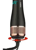 Вращающаяся фен щетка VGR V-492 для укладки и завивки волос с ионизацией 1000W, Расческа браш для сушки и выпрямления горячим воздухом Черная