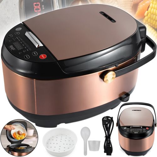 Електрична мультиварка RAF R.0100 Multi PRO на 5 л 10 програм 900W пароварка з фритюрницею, LED дисплеєм, таймером і антипригарним покриттям