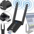 Двухдиапазонный беспроводной Wi-Fi адаптер Digital Lion UWA-05 Wifi репитер с USB 3.0 подключением 2.4 ГГц + 5 ГГц 1300 Mbps 2 антенны UWA05 Черный