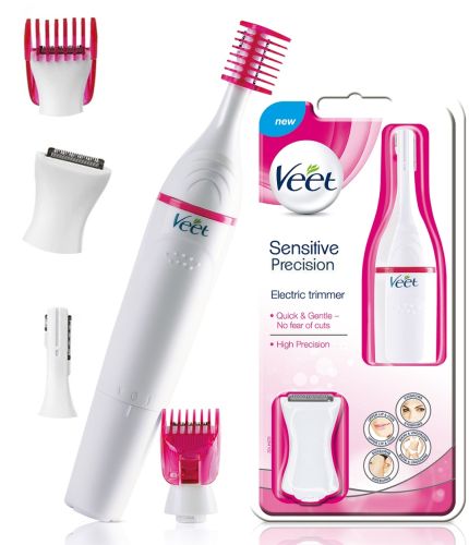 Женский электрический триммер Veet Sensitive Precision Expert эпилятор для лица и тела, электробритва со сменными насадками Sweet Sensitive