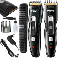 Аккумуляторная машинка для стрижки волос VGR V-040 профессиональный беспроводной мужской триммер для усов и бороды с LED-дисплеем и USB зарядкой V040