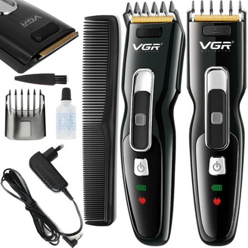 Аккумуляторная машинка для стрижки волос VGR V-040 профессиональный беспроводной мужской триммер для усов и бороды с LED-дисплеем и USB зарядкой V040