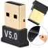 Міні адаптер USB Bluetooth V5.0 з підтримкою мікрофона для ПК, бездротової блютуз стерео приймач передавач для PC Windows 7, 8, 10 Чорний