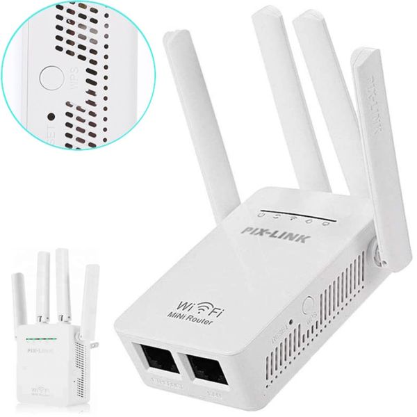 Репітер Wi-Fi сигналу PIX-LINK LV-WR09 з 4-ма вбудованими антенами Підсилювач, ретранслятор, Роутер до 300 мб/з, міні WiFi маршрутизатор Repeater / AP