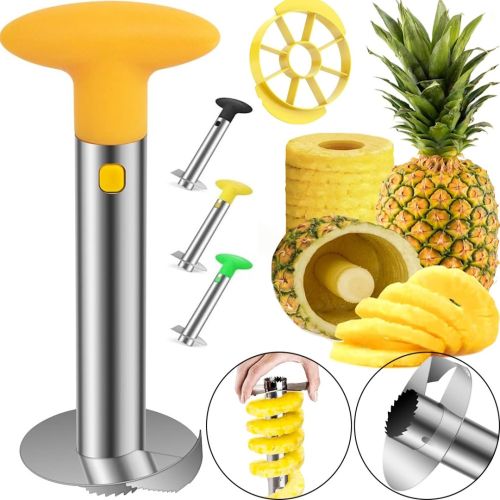 Кухонний ніж для нарізки серцевини ананаса кільцями PineАpple Peeler, Слайсер для різання очищення ананасів слайсами Ананасорезка з нержавіючої сталі