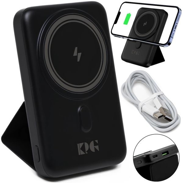 Бездротовий зарядний пристрій King Power Bank WPG-101 10000 mAh зі швидкою зарядкою, портативний зовнішній акумулятор USB повербанк для телефону