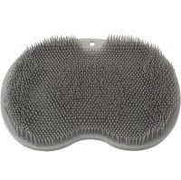 Силіконовий масажний килимок Чистюля щітка Shower Foot Scrubber Mat Ly - 379 Grey для спини і ніг на присосках, Настінна нековзна мочалка для душу сіра