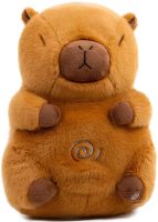 Інтерактивна дихаюча капібара Snuggle Pulse CapyBuddy 30 см м'яка плюшева іграшка, музичний нічник на батарейках для сну новонароджених дітей