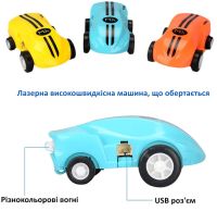 Дитяча міні машинка в кулі Hobby Leader Rapid Monster інтерактивна машина з обертанням на 360 градусів, іграшка зі світлодіодним підсвічуванням USB