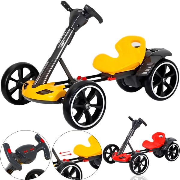 Дитячий електрокарт машинка Bambi M6072 до 30 кг з пультом, Електромобіль картинг Go Kart 35W з дистанційним управлінням, світлом і музикою для дітей