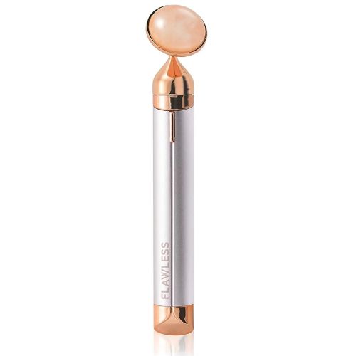 Вібромасажер ролер для обличчя Flawless Contour масажний ролик з двома насадками на батарейках, електричний масажер для масажу, ролик-масажер