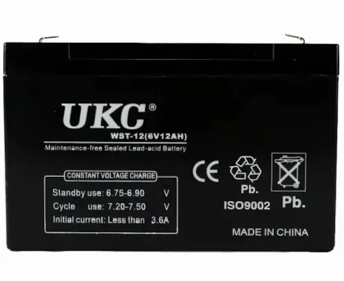 Герметичный аккумулятор BATTERY UKC 6V 12A свинцово кислотная аккумуляторная батарея