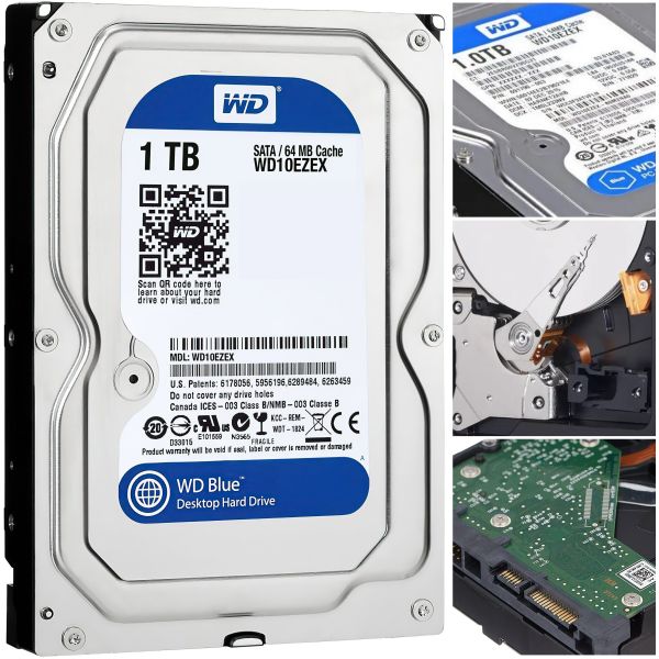 Внутрішній жорсткий диск для комп'ютера Western Digital Blue 1TB WD10EZEX SATA 3.5 " 64MB cache Вінчестер, накопичувач