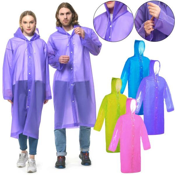Багаторазовий дощовик з капюшоном EVA Raincoat TY876 120 см універсальний вітрозахисний плащ на кнопках з довгим рукавом від дощу і вітру AND-74