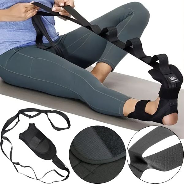Подовжений нейлоновий ремінь Safe Stretch GS-3990 з 8 петлями для розтяжки і фіксатором для ноги, Тренажер гумка 8 петель для різного навантаження