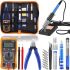 Набір інструментів для пайки Soldering kit 15 в 1 Паяльник Inspire KS908 з терморегулятором з мультиметром VC830L, олововідсмоктувачем і кусачками в чохлі