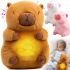 Интерактивная дышащая Капибара Snuggle Pulse CapyBuddy 30 см мягкая плюшевая игрушка, музыкальный ночник на батарейках для сна новорожденных детей