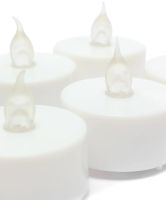 Набор светодиодных горящих свечей Flameless Tealight 24 штуки LED свеча с имитацией пламени и подсветкой на батарейках для освещения Белые