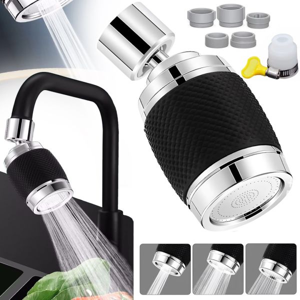 Поворотна насадка 360 на кран із захисним фільтром Faucet Universal Pipe XL - 741 кухонний фільтр, аератор на змішувач для регулювання і очищення води