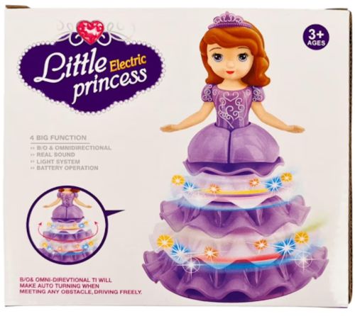 Танцующая интерактивная кукла ночник Софи Dancing Angel Ice Princess LD-159D с подсветкой, Музыкальная игрушка София принцесса от батареек Фиолетовая